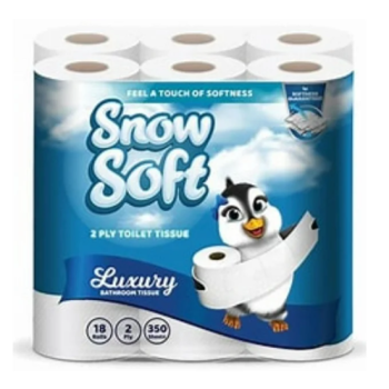 SNOW SOFT 2 PLY TOILET TISSUES :- 18 ROLLS