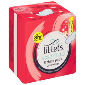 LIL-LETS ESSENTIALS  :- 8 THICK PADS 